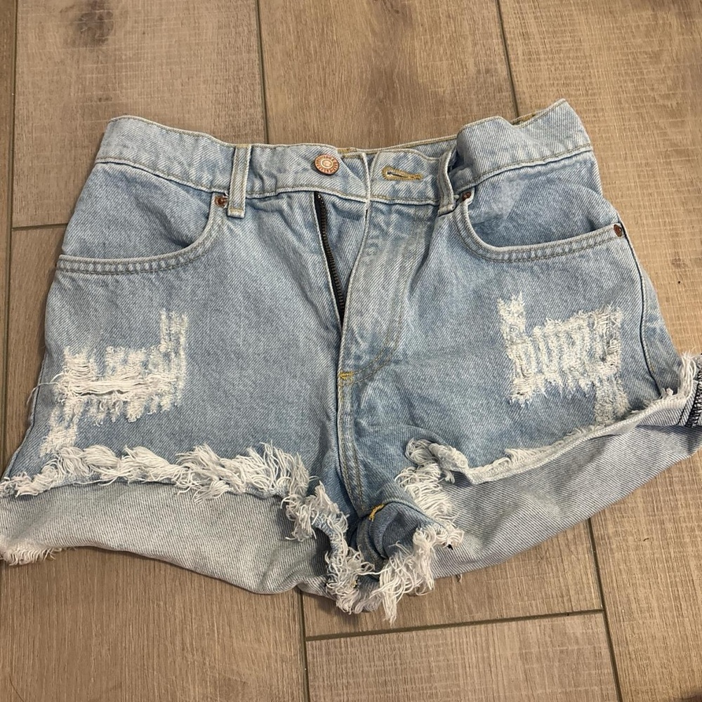 Brandy Melville Light Blue Distressed Jean Shorts